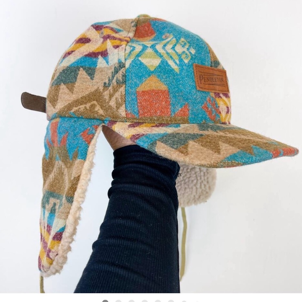 Pendleton Timberline Wool Cap Fur Lined Ear Flaps… - image 1